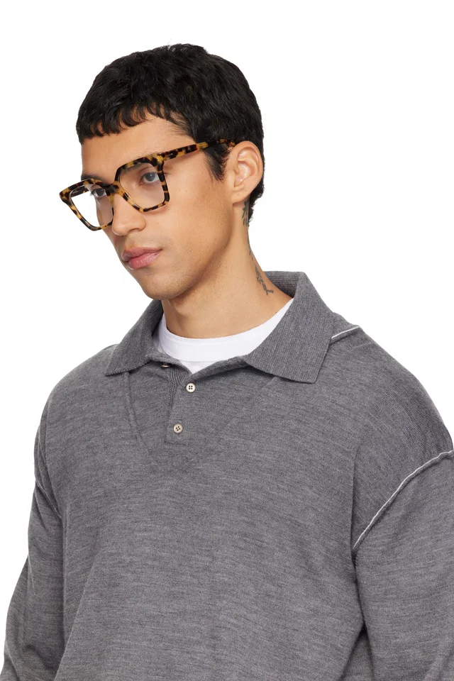 LOEWE Yellow & Black Slim Glasses, photo 4 of 4 from SSENSE
