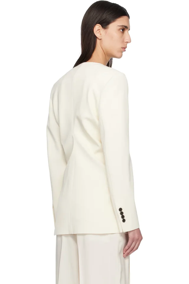 TOTEME Off White Slouch Blazer, photo 3 of 4 from SSENSE