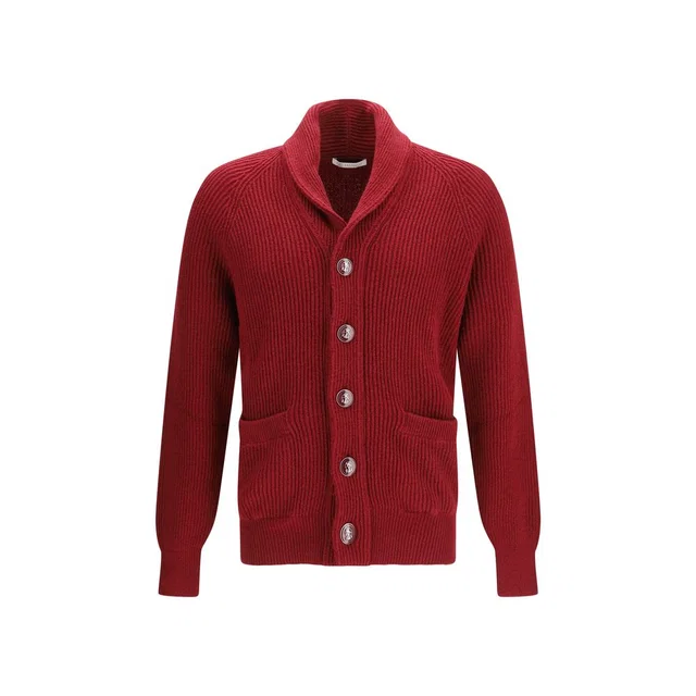 Brunello Cucinelli Red Cotton Cardigan in Red from HEWI