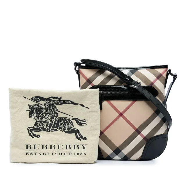 Beige Burberry Supernova Check Coated Canvas Dryden Crossbody in Beige Coated canvas from Designer Revival, photo 6 of 6