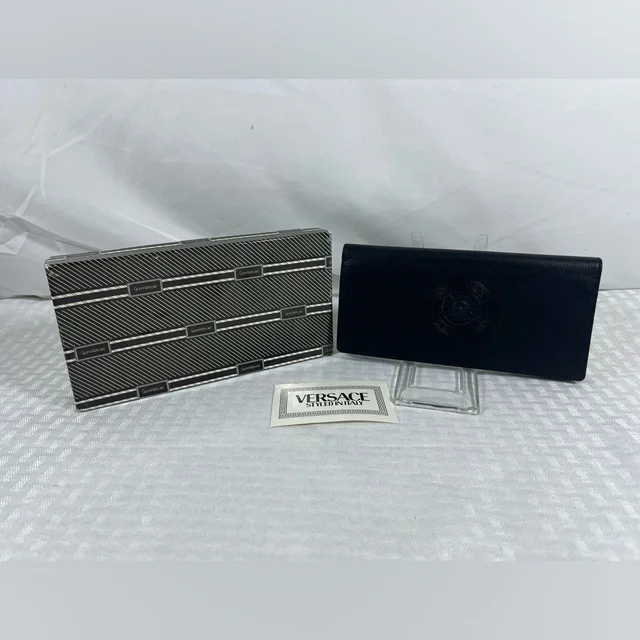 Versace Vintage Medusa Black Leather Continental Wallet in black Leather from Poshmark