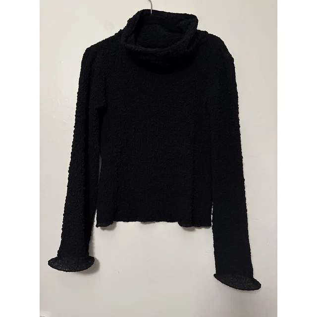 Giorgio Armani Textured Funnel Neck Silk Top Made In Italy Size 44/10 in black Silk from Poshmark