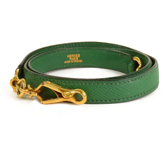 Hermès Kelly Shoulder Strap 16mm Green Gold Courchevel in Green from The Reluxe