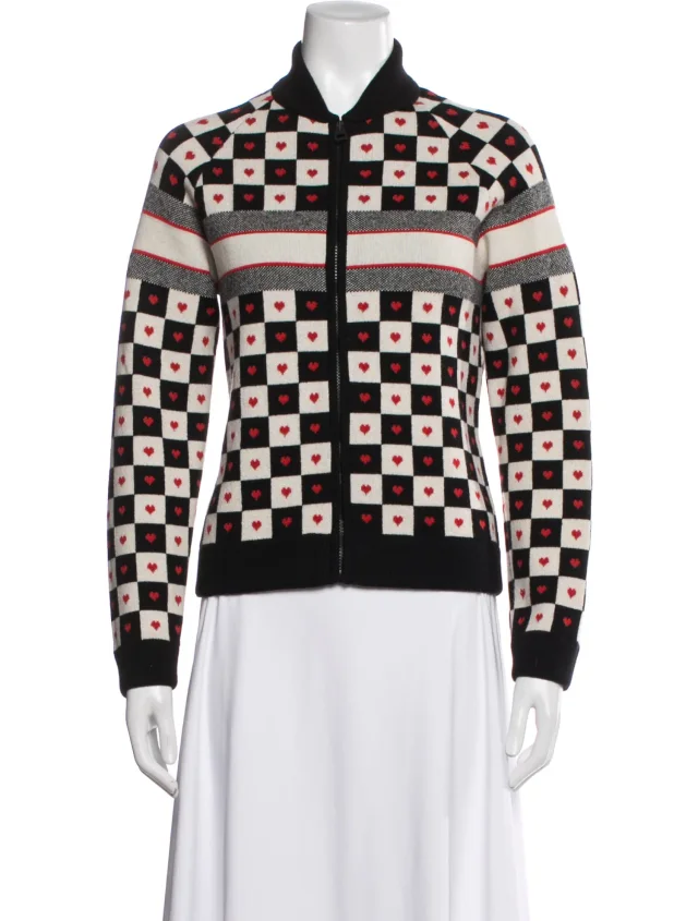 Dior Cashmere Plaid Print Bomber Jacket in black Cashmere from The RealReal
