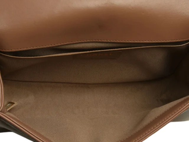 Chanel Old Medium Brown Quilted Lambskin Boy Bag in Brown Lambskin from Ann's Fabulous Finds, photo 8 of 9