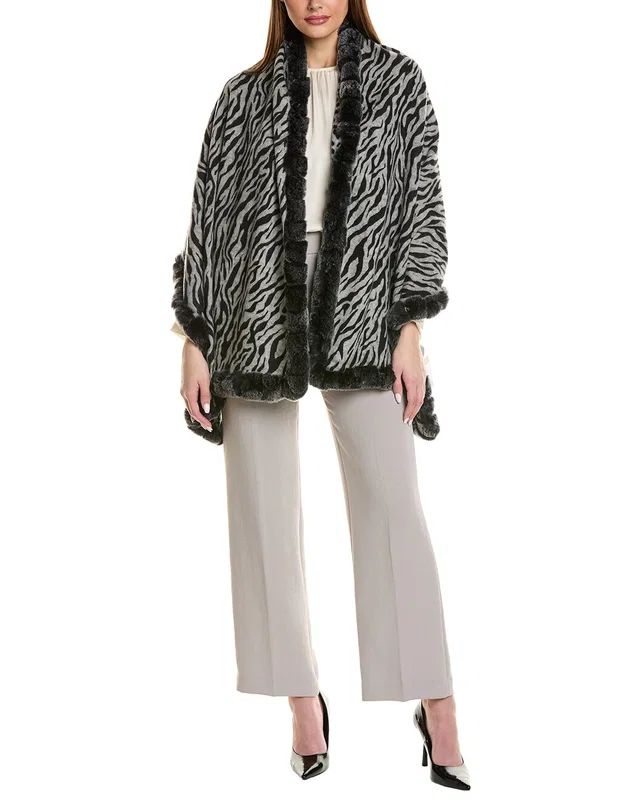 La Fiorentina Reversible Leopard Print Wool Wrap, image 1 of 1 from Rue La La