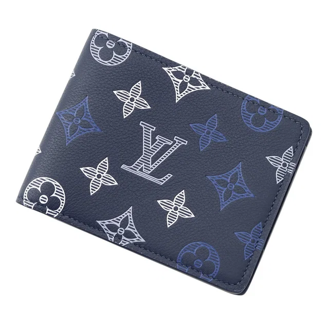 Louis Vuitton Portefeuille Multiple Navy BlueM29137 Monogram Shadow in Navy from GALLERY RARE