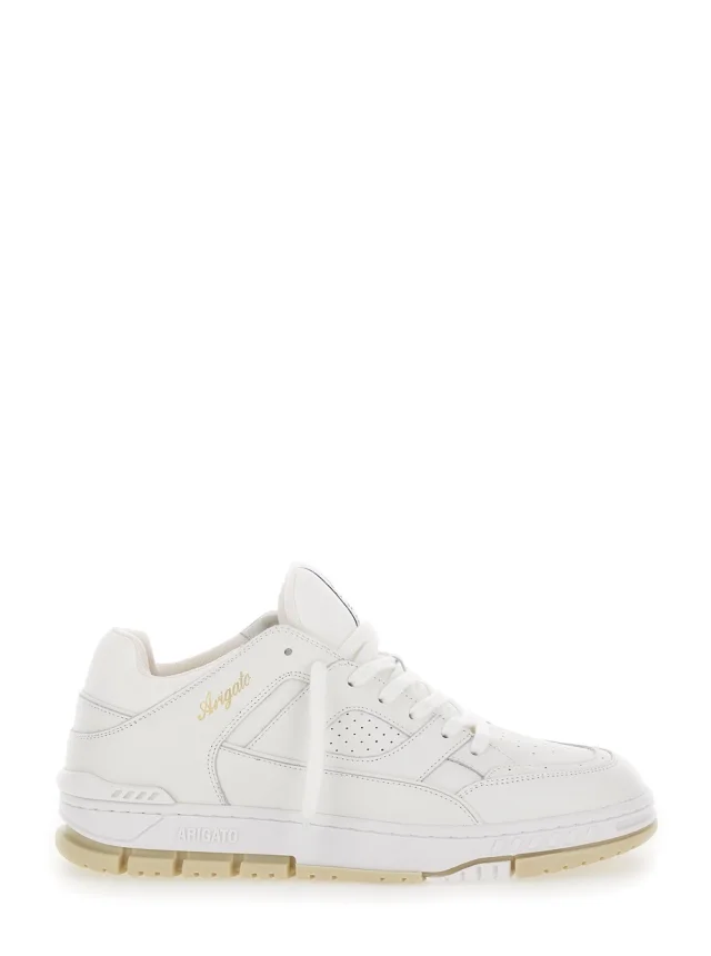 'Area' White Low Sneakers with Laminated Logo in Leather Man in White, image 1 of 1 from Gaudenzi Boutique