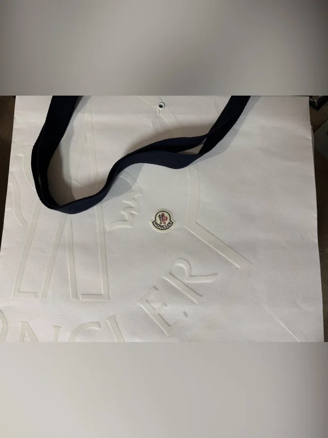 Moncler % Authentic Iconic Shopping Paper Bag Ideal For Gifting See Notes in black|white from Poshmark
