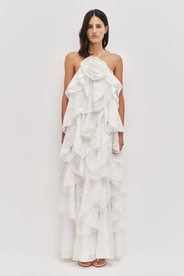 AJE Merritt Embroidered Gown in White from Aje, photo 1 of 1