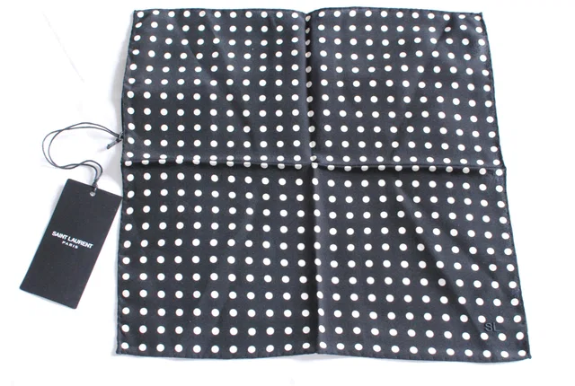 Saint Laurent Polka Dot Silk Square 32x32cms in Silk from HEWI