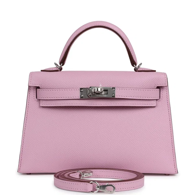 Hermès Kelly Sellier 20 Mauve Sylvestre Epsom Palladium Hardware in Epsom leather from Madison Avenue Couture