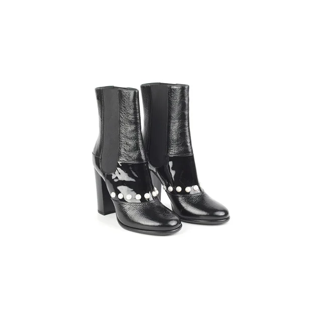 Chanel Ankle Boots Black in Black Patent leather from The Purse Affair