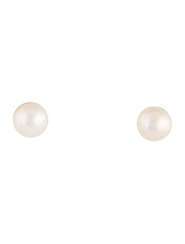 Mikimoto Blue Lagoon 14K Pearl Stud Earrings in white from The RealReal