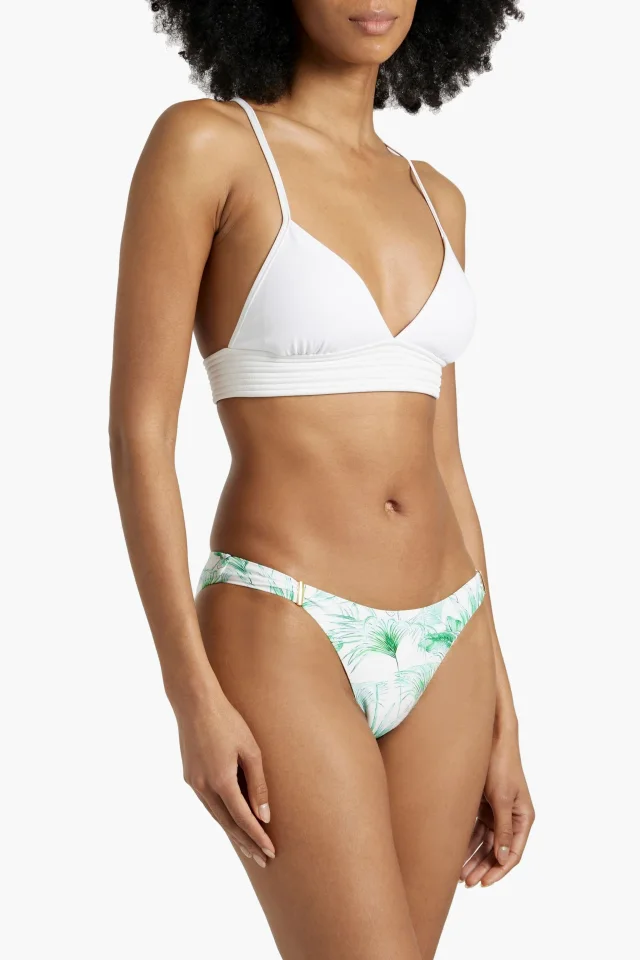 Melissa Odabash Martinique Printed Low-Rise Bikini Briefs in Green, photo 2 of 8 from THE OUTNET