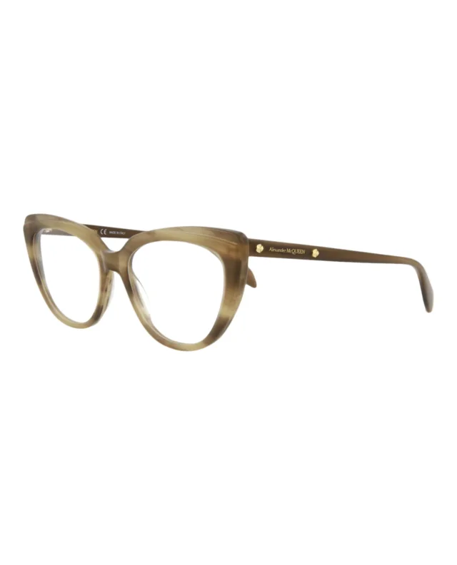 Alexander McQueen Cat Eye-Frame Acetate Optical Frames in brown, photo 2 of 4 from ShopSimon
