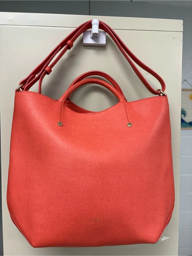 Furla Musa Medium Saffiano Leather Tote Bag Coral Salmon Pink Crossbody in gold|orange Saffiano leather from Poshmark