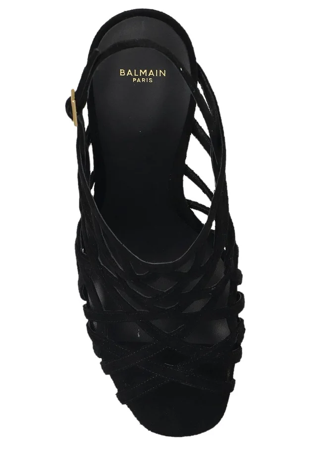 Balmain Cutout Wedge Heeled Sandals, photo 6 of 6 from SENSER