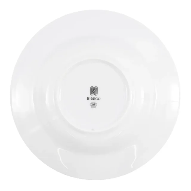 Hermès H Deco Soup Plates (Set of 2) White/BlackP037013P Porcelain Size 8.7" in White from GALLERY RARE, photo 4 of 9