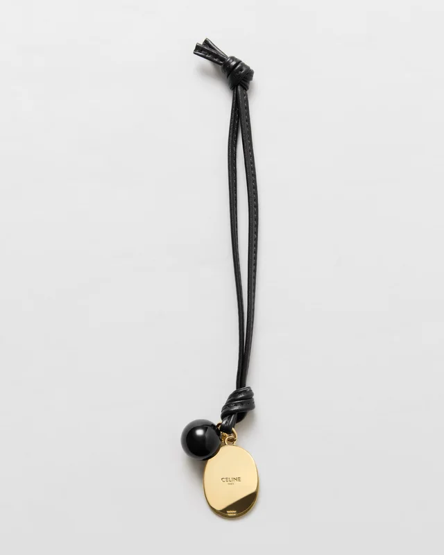 MAISON CELINE MEDALLION CHARM IN SMOOTH LAMBSKIN AND METAL, photo 2 of 3 from SENSER