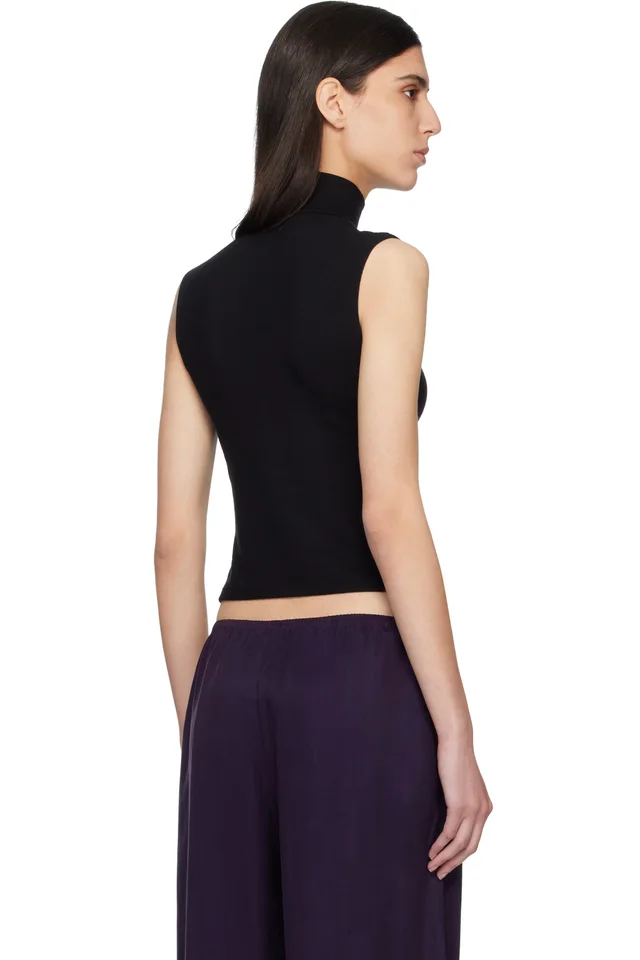LESET Black Lauren Sleeveless Turtleneck, photo 3 of 4 from SSENSE