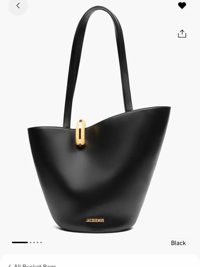 Jacquemus Le Bambola Moyen Leather Bucket Bag in black|gold Leather from Poshmark, photo 1 of 1