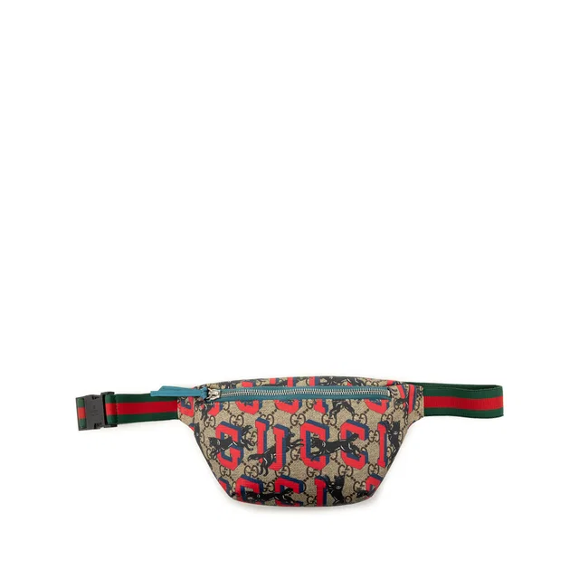 Beige Gucci Kids GG Supreme Web Tiger Belt Bag in Beige Coated canvas from Designer Revival, photo 1 of 1