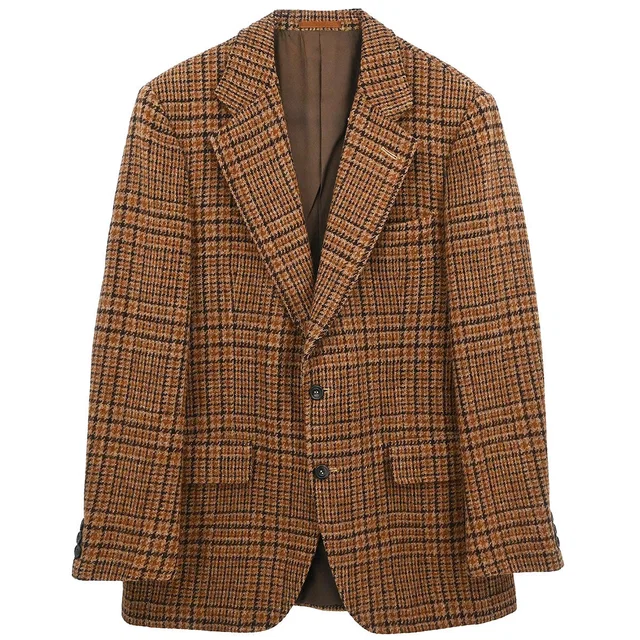 Burberry Burberrys Single Breasted Jacket Brown in Brown Wool from AMORE Vintage Tokyo