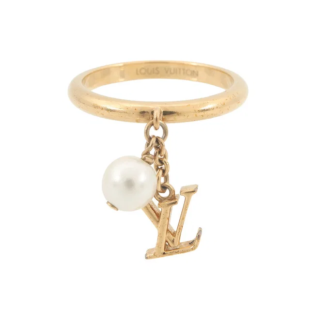 Ring・LV Iconic Louisa Size L/Approximately No. 15M1448L Gold Plated Faux Pearl in Gold from GALLERY RARE