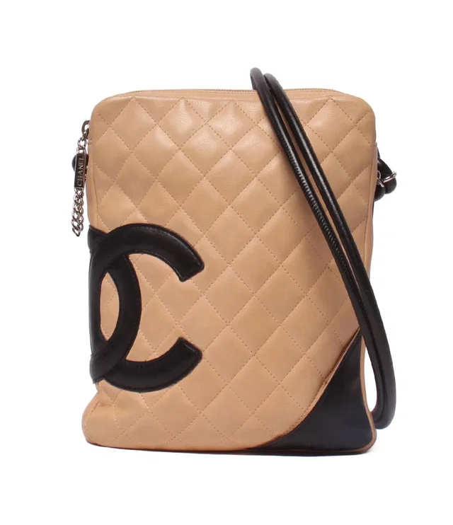 Chanel Shoulder Bag Crossbody Lambskin Cambon Line in Lambskin from The Reluxe