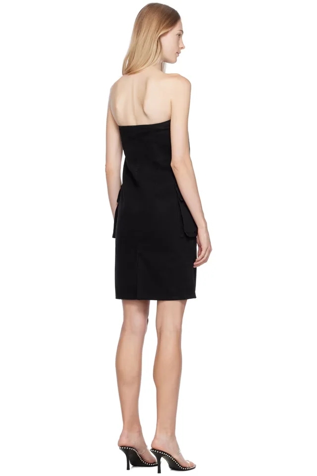 We11done Black Cargo Denim Midi Skirt, photo 3 of 3 from SSENSE