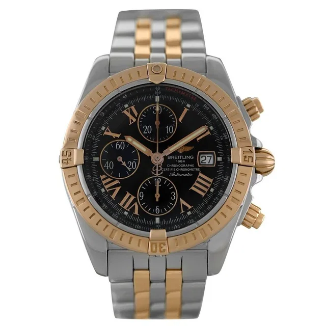 Breitling Chronomat Evolution Chronograph Automatic Chronometer Black Dial Mens Watch C13356 in pink|silver|gold|gray|black from Jomashop.com