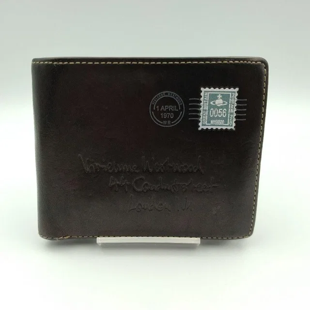 Vivienne Westwood Post Card Orb Leather Wallet in Brown in brown|red Leather from Grailed