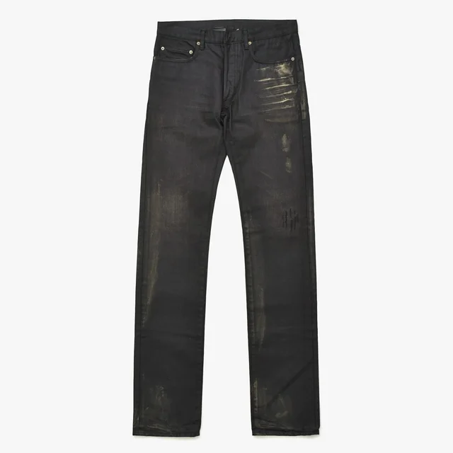 Dior Homme Gold Claw Mark Wax Coating Denim Hedi Slimane Era Black 29 in Black Denim from The Reluxe