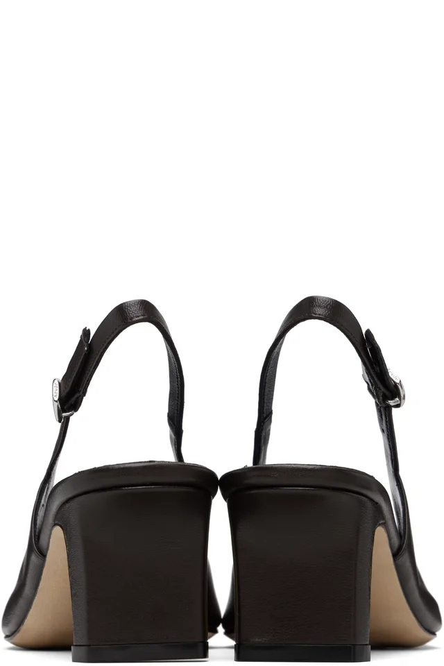 Aeyde Brown Liza Heels, photo 2 of 5 from SSENSE