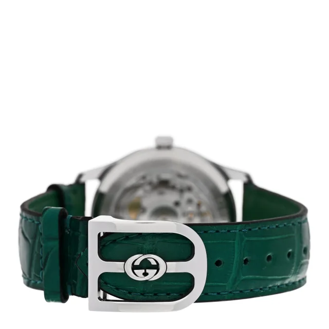 Gucci Stainless Steel Alligator Malachite 38mm G-Timeless Bee Automatic Watch in Crocodile from FASHIONPHILE, photo 3 of 5