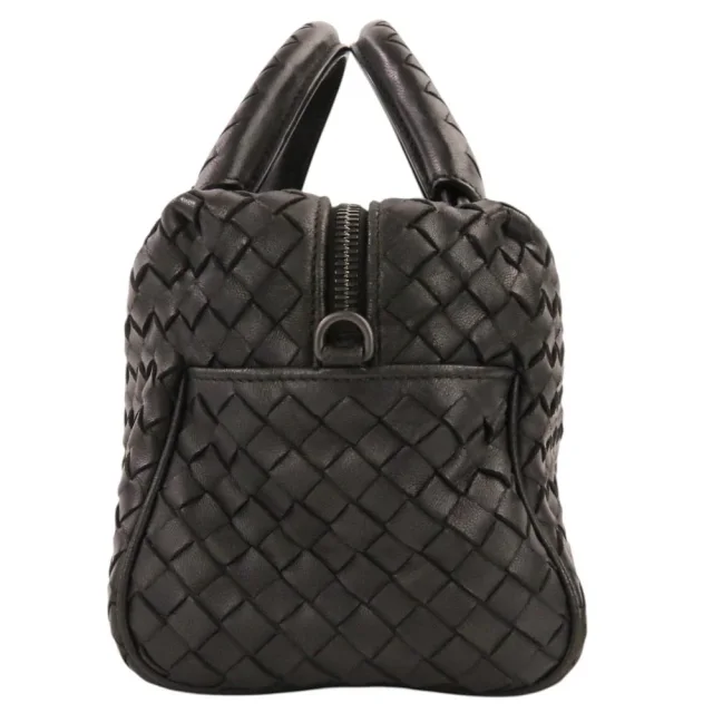 Bottega Veneta Intrecciato Leather Mini Boston Bag in Black Woven leather from LuxUness, photo 4 of 14