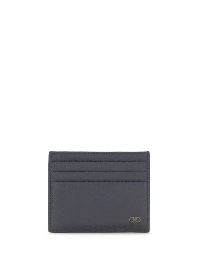 Ferragamo Gancini Card Case — Navy Calf Leather Bos Taurus Cases in Navy Calfskin from HEWI