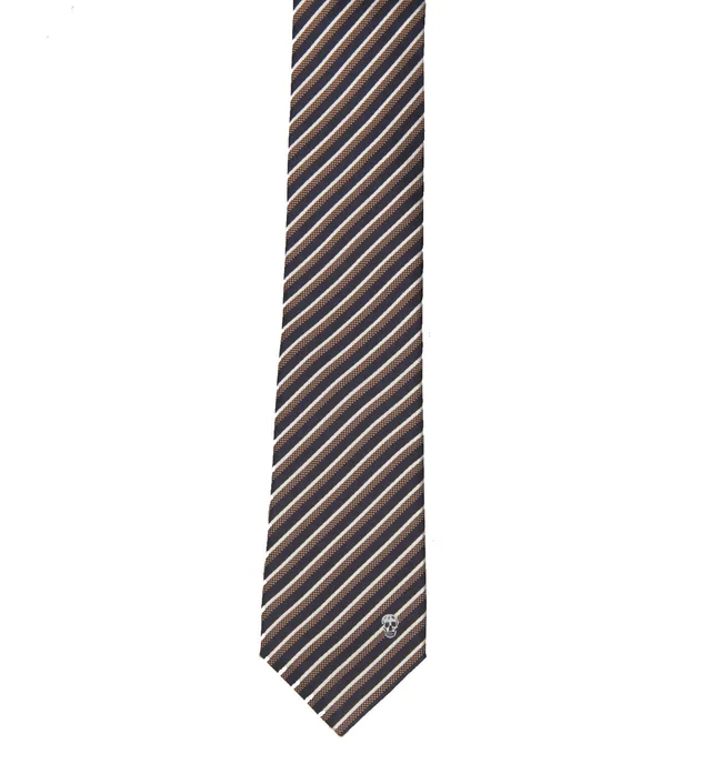 Alexander McQueen Men's Tie 5cm College Stripe, Navy/Brown from Cultstatus, photo 1 of 1