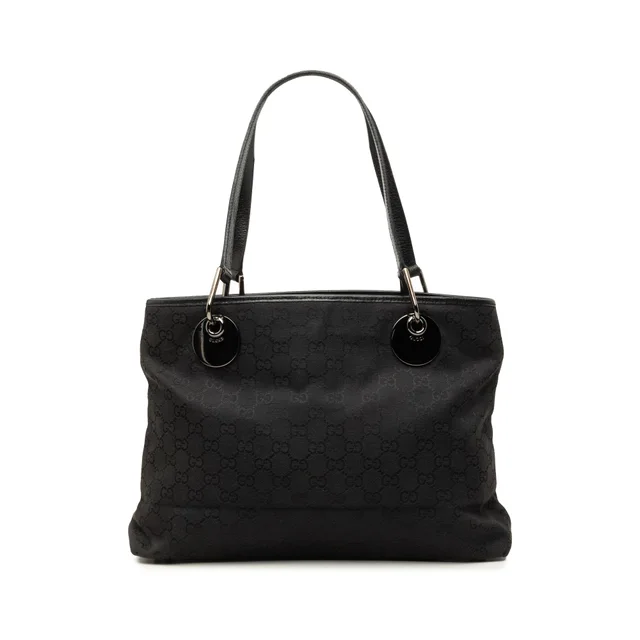 Black Gucci Medium GG Canvas Eclipse Tote in Black Canvas from Designer Revival