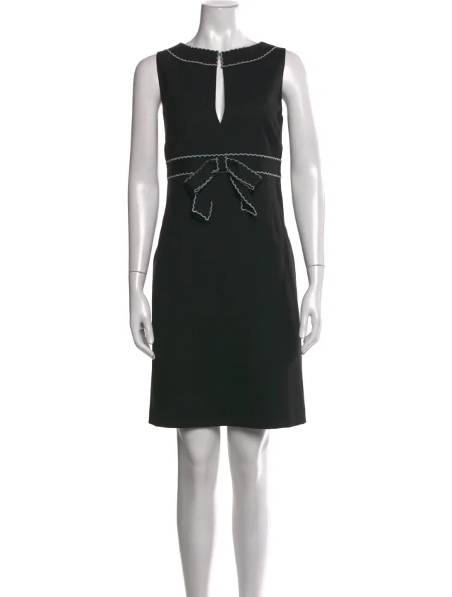 REDValentino V-Neck Knee-Length Dress w/ Tags in black from The RealReal
