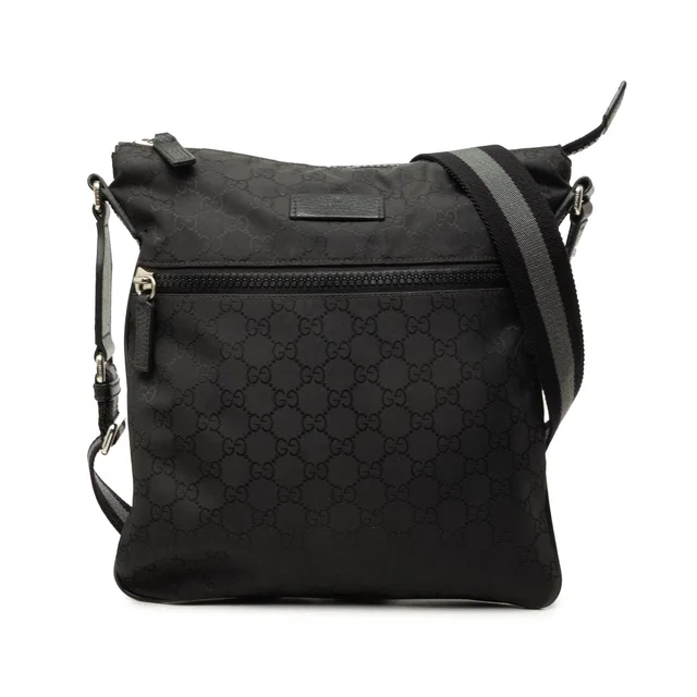 Black Gucci GG Nylon Web Crossbody in Black Nylon from Designer Revival