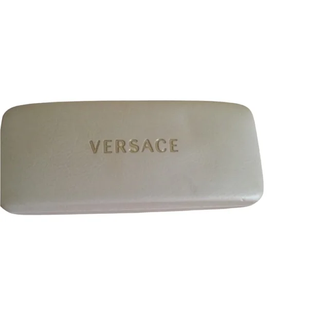 Versace With Gold Logo Leather Hard Shell Sunglasses Eyeglasses Case in white Leather from Poshmark