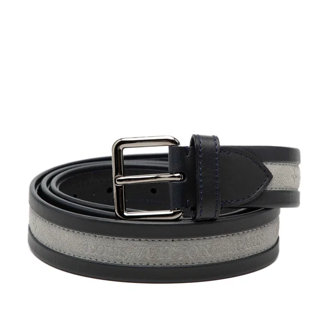 Blue Louis Vuitton Leather Regatta Belt in Blue Leather from Designer Revival