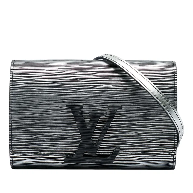 Gray Louis Vuitton Metallic Epi Louise PM Crossbody Bag in Grey Leather from Designer Revival