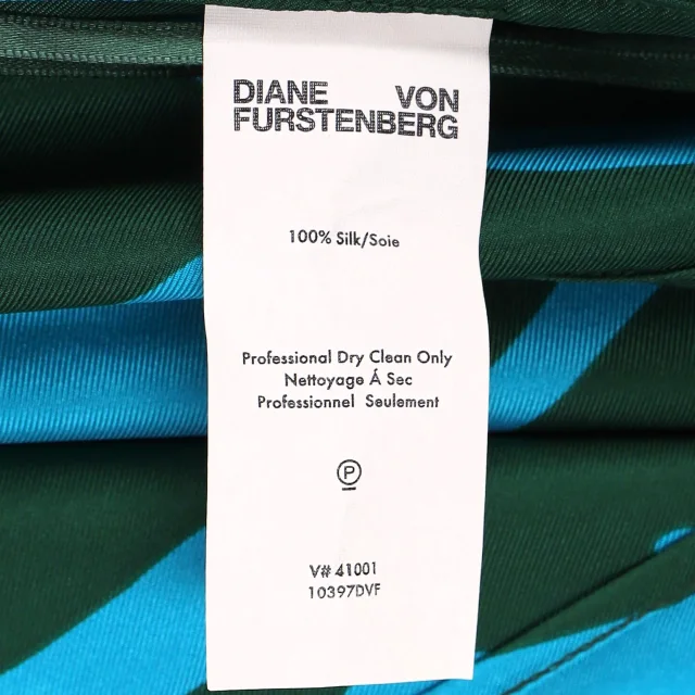 Diane von Furstenberg Wrap Dress in Green Silk in Blue, photo 6 of 6 from ShopSimon