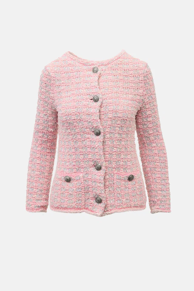 Balenciaga 2022 Backward Tweed Cardigan in Tweed from VSP Consignment