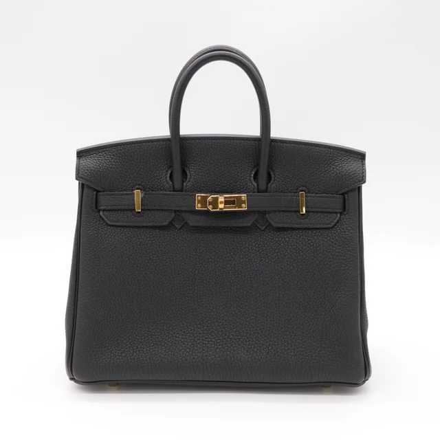 (Super new ♥️ complete accessories) Hermès Birkin 25 BK25 black with gold hardware Togo calfskin handbag platinum package C engraving in Togo leather from Popchill, photo 2 of 22