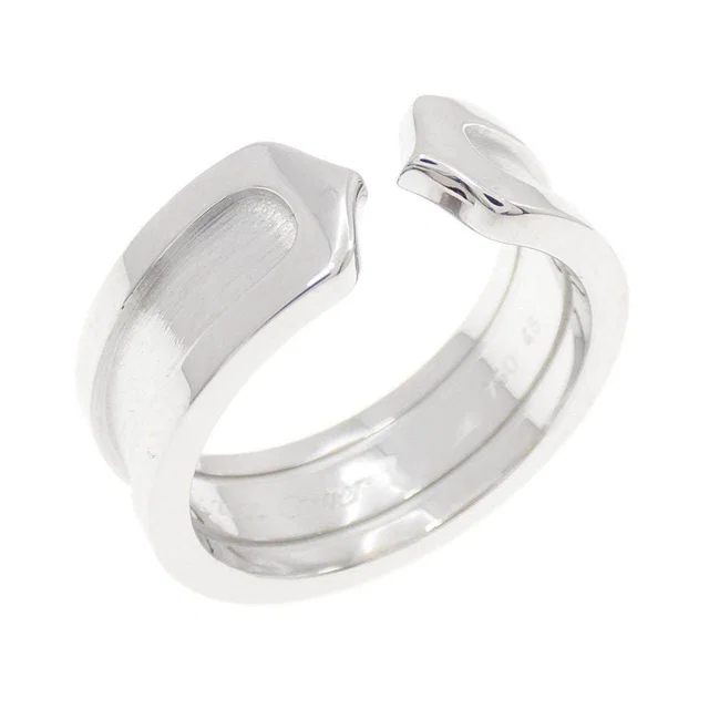Cartier C2 Small 750 White Gold Ring Size 8.5 in White from LuxUness