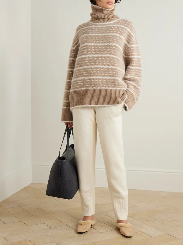 TOTEME Wool-blend turtleneck sweater in Beige, photo 2 of 2 from NET-A-PORTER (Canada)